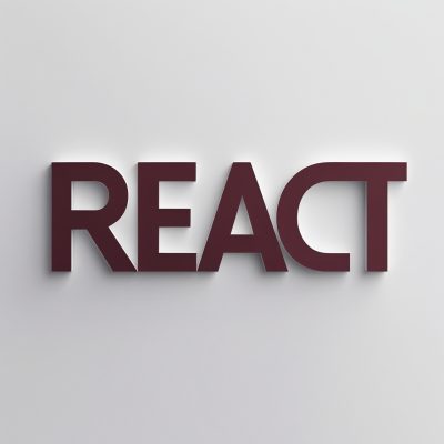 ‫تصویر شاخص با نوشته React، کتابخانه جاوااسکریپت برای ساخت رابط کاربری‬